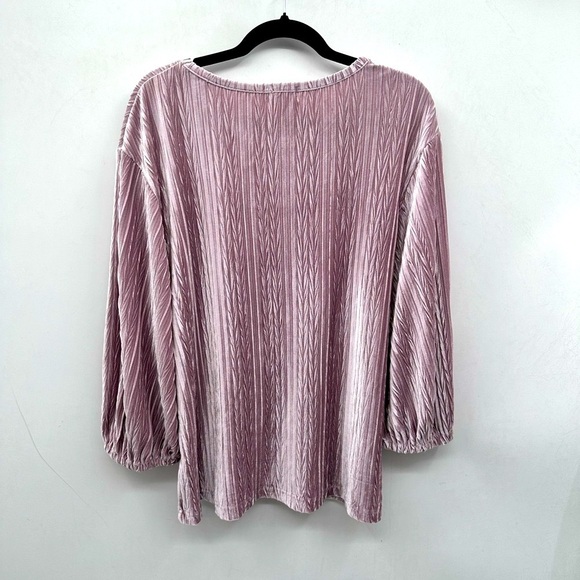 WORLD MARKET purple textured burnout velvet dark romantic feminine top L/XL - Picture 2 of 10